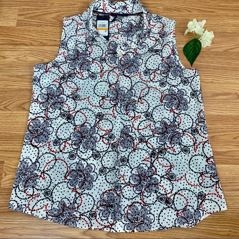 Tommy Hilfiger Jersey Button-Front Sleeveless Top